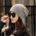 Gorro slouchy gris vintage para mujer, mezcla de algodón suave para un estilo de otoño - Talla única / Gorro Slouchy Vintage / Gris claro