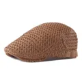 Boina de malla marrón transpirable para hombre y mujer con correa ajustable - Talla Única (Ajustable) / Café