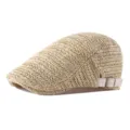 Boina vintage transpirable de paja tejida para hombre y mujer en color beige natural - Talla Única (Ajustable) / Caqui