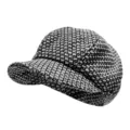 Warme zwart-witte gebreide newsboy pet met zachte rand voor een casual winterstijl - Eén maat (56-59cm) / Kleur 10