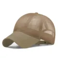 Berretto da baseball traspirante in rete kaki da uomo con protezione solare rapida - M (56-59cm) / Stile Semplice ad Asciugatura Rapida / Kaki