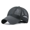 Berretto da baseball in mesh grigio scuro traspirante ad asciugatura rapida uomo - M (56-59cm) / Stile Semplice ad Asciugatura Rapida / Grigio