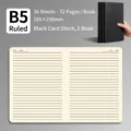 Cuaderno de líneas B5 con tapa de cartulina negra 185x258mm 72 páginas papelería - Páginas Interiores Rayadas / 16k (B5) x1 Unidad / Cartulina Negra