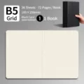 Cuaderno B5 con tapa de cartón negro y 72 páginas cuadriculadas, medidas 185x258mm - Página Interior Cuadriculada / 16k (B5) x1 Unidad / Cartulina Negra