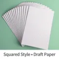 Premium white grid style scratch paper for student note-taking and daily draft writing - Saddle Stitched Grid Scratch Paper / 1 Book (170x250mm)