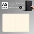 A5 Blanko-Notizbuch mit schwarzem Einband und 72 Seiten elfenbeinfarbenem Papier zum Skizzieren - Blanko Seiten / A5 x1 Stück / Schwarzer Karton