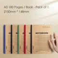 Premium A5 kraft paper notebook 100 pages with elastic closure band for students - Glue Bound Notebook / 200 Pages / Natural Kraft (A5 Size)