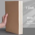 B5 Blanko-Notizbuch aus Kraftpapier, 177x254 mm, ideal für Skizzen und Notizen - Blanko Seiten / 16k (B5) x1 Stück / Rindsleder Stil