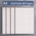 Professionelles A4 Spiralnotizbuch mit 80 Gitterseiten für Schule und Büro-Notizen - A4 (80 Sheets) / Gitter-Stil