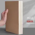 A5 Kraftpapier Blanko-Notizbuch mit weißen Seiten für Skizzen und Notizen - Blanko Seiten / A5 x1 Stück / Rindsleder Stil
