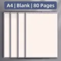 A4 blanko Notizbuch mit Spiralbindung oben, 80 Blatt für Skizzen - A4 (80 Sheets) / Blanko-Stil