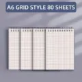 A6 Spiralnotizbuch mit Karopapier 80 Seiten für Büro und Schule für Schüler Studenten - A6 (80 Sheets) / Gitter-Stil