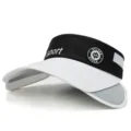 Visera deportiva blanca y negra para exteriores con ala ancha retráctil para protección UV - Ajustable / Estilo 1 / Blanco