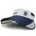 Visera deportiva al aire libre con ala retráctil en colores azul marino y blanco - Ajustable / Estilo 1 / Azul Marino
