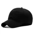 Casual black soft top baseball cap for sun protection and outdoor activities - Normal Size (56-59cm) / Black