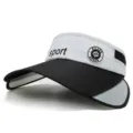 Visera deportiva blanca y negra con ala retráctil para protección solar al aire libre - Ajustable / Estilo 1 / Negro