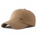 Berretto da baseball classico in cotone marrone con ricamo per protezione solare - 56-60cm / Stile THE SPORT / Khaki scuro