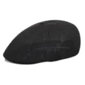 Elegante berretto in maglia nera da uomo estivo traspirante cappello piatto parasole - 56-58cm (Regolabile) / Nero