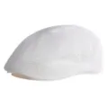 Basco da uomo in maglia bianca traspirante, berretto piatto estivo con protezione solare - 56-58cm (Regolabile) / Bianco puro