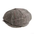 Classic vintage plaid newsboy cap for men in textured earthy tones for autumn winter - One Size / Earth Tone Plaid (No. 18)