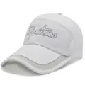 White breathable mesh baseball cap with extra long brim and Sport1980 embroidery - 1980 Number Style (Hook and Loop) / White