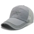 Grey breathable mesh baseball cap with Sport1980 embroidery and long brim - 1980 Number Style (Hook and Loop) / Gray
