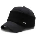 Winter-Baseballkappe für Herren mit Ohrenschützern, verdickter warmer grauer Filzhut - Einheitsgröße(58cm) / Dunkelgrau