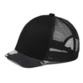 Camo brim black mesh trucker hat with short peak for breathable summer style - One Size (55-59cm) / Breathable Mesh Style / Camouflage