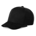 Black short brim baseball cap with large head circumference design for daily wear. - One Size (55-59cm) / Full Cloth / Black