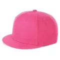 Felroze baseballpet met platte klep, stijlvolle hiphop streetwear-stijl voor heren. - Eén Maat Verstelbaar(55-60cm) / Rozerood