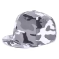 Stijlvolle grijze camouflage honkbalpet met platte rand voor heren in moderne hiphopstijl - Sneeuw Camouflage