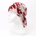 Stylish red floral print pirate headscarf bandana, thin breathable headwrap for outdoor use - One Size (55-58cm) / Large Floral (Red)
