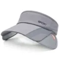Sombrero deportivo gris con visera telescópica de ala ancha para protección solar - Ajustable / Estilo 2 / Gris