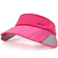 Visera deportiva rosa intenso con un ala extensible para máxima protección UV - Ajustable / Estilo 2 / Rosa rojo