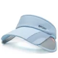 Visera deportiva azul claro para exteriores con ala ancha retráctil y detalle SPORT - Ajustable / Estilo 2 / Azul claro