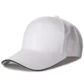 Gorra de béisbol de algodón blanco con borde sándwich negro y diseño tipo ajustable - 6 Paneles Blanco Negro Sándwich (Hebilla de Cobre)