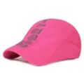 Berretto estivo traspirante in mesh rosa neon con un'elegante stampa grafica grigia sopra - Taglia Regolabile per Adulti (Adatta per Circonferenza Testa 55-59cm) / modello 3 / Rosso rosa