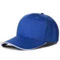 Gorra de béisbol azul real ajustable con detalle de visera sándwich blanca para deportes - 6 Paneles Azul Real Blanco Sándwich (Hebilla de Cobre)