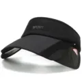 Visera deportiva negra para exteriores con ala retráctil para protección solar UV - Ajustable / Estilo 3 / Negro