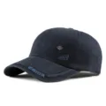 Cappellino da baseball in cotone lavato blu navy con spilla a foglia d'acero - 56-60cm / Stile Etichetta in Metallo FS / Blu navy