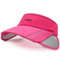 Visera rosa con ala ancha retráctil para deportes al aire libre y protección solar - Ajustable / Estilo 3 / Rosa rojo