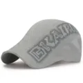 Berretto piatto grigio chiaro traspirante in rete per protezione solare estiva - Taglia Adulto (55-59cm) / Stile 4-Grigio Chiaro