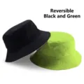 Reversible black and neon green double-sided bucket hat for outdoor sun protection and casual wear - XL Fit 60-62cm Head Circumference / Reversible / Black And Green Snakeskin