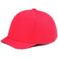 Gestructureerde felroze honkbalpet met korte klep voor streetwear en hiphop fashion look - 54-60cm(Verstelbaar) / Volledig Stof Stijl (BQ426) / Rood