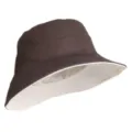 Oversized reversible outdoor sun bucket hat for men in dark brown and off-white cotton - Coffee and Beige