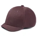 Casquette de baseball marron foncé à bord court et couronne rigide pour hommes chic - Café
