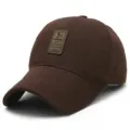 Berretto da baseball classico in cotone marrone da uomo, cappello da golf - Cotton-Coffee / Regolabile (Adatto per circonferenza testa 56-60cm)