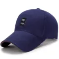 Berretto da baseball in cotone blu marino per uomo, cappello parasole casual all'aperto - MADE cotton-navy blue / Regolabile (Adatto per circonferenza testa 56-60cm)