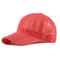 Cappellino da baseball in pizzo rosso per donna, cappello da sole traspirante - Style 3-Orange / Regolabile per Circonferenza Testa 55-60cm