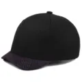 Casquette de baseball noire à calotte rigide avec visière courte à motif ondulé - Motif nuage café